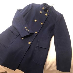 Zara Pea Coat — Navy Blue